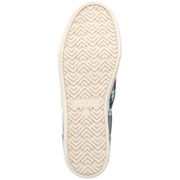 CLUBROOM Mens Blue Plaid Goring Tate Round Toe Platform Slip On Sneakers 10 - Picture 4 of 4